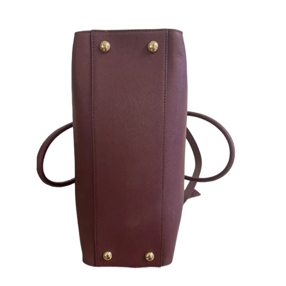 Michael Kors Large Merlot Hamilton Traveler Saffiano Leather Tote Bag - Picture 11 of 15